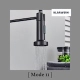 thumbnail of KLARWERK® Bernd | Gastronomie Küchenarmatur Schwarz mit Feder | Flex Edelstahl Wasserhahn Küche | Mischbatterie 360° drehbar | Hochdruck 2 Anschlüsse
