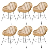thumbnail of Conjunto de 6 cadeiras de jantar HWC-M28, cadeira de cozinha cadeira de vime cadeira de vime cadeira de vime cadeira de vime, Kubu rattan metal