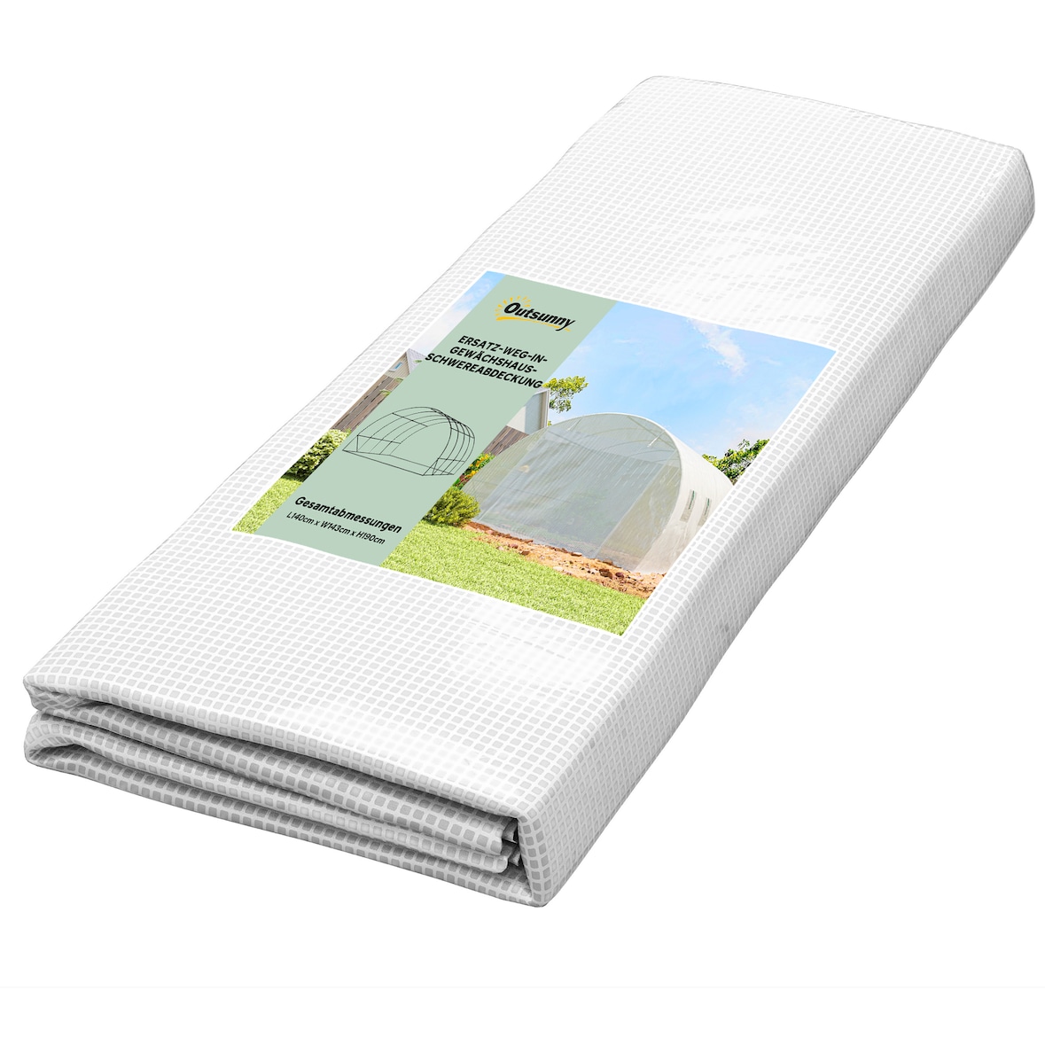 Outsunny-Gewächshausfolie-400L x 300B x 200H cm-Weiß