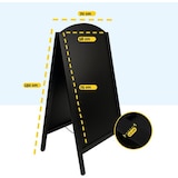 thumbnail of BRASQ Krijtstoepbord Elegance Zwart - 70x130 CM - Krijtbord - Reclamebord - Stoepbord - Dubbelzijdig - voor Binnen en Buiten - Horeca