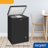 thumbnail of Exquisit Gefriertruhe, Kombigerät, 2-in-1, 99 Liter, Tiefkühltruhe, Kühlen, 4-Sterne-Gefrieren, Gefrierkorb, GT100-050E schwarz