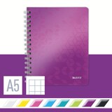 thumbnail of Collegeblock WOW A5, kariert, violett, 2-fach gelocht, mikroperforiert, spiralgebunden, 80 Blatt, 80 g/qm, Sichthülle, PP-Einband, Maße: 307x240x20mm