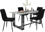 thumbnail of Esszimmerstuhl 4er Set Samt Schwarz 86x46x44 cm mit Rückenlehne Ziersteppung Metallgestell ergonomisch gepolstert