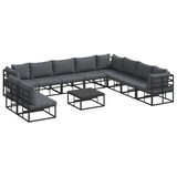 thumbnail of vidaXL Gartensofa-set mit Kissen 11 pcs Schwarz Aluminium