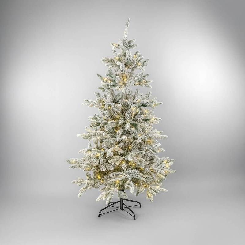 Sapin de Noël artificiel lumineux enneigé blanc 250 LED 460 Branches 1m80 intérieur