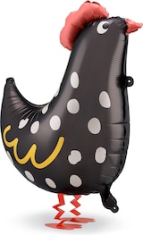 thumbnail of Folienballon Henne 42x45cm Airwalker Helium Ballon schwebend Luftballon Bauernhof Kinderparty Folienluftballon Ostern Geburtstag Partydeko Schwarz