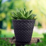 thumbnail of Prosperplast - Pflanztopf aus synthetischem Rattan 28L in Weiß, 40 x 37 cm