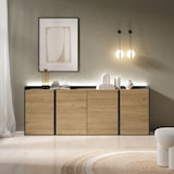 thumbnail of Sideboard, Highboard, 207x80x35 cm, 4 Türen, LED, Eiche Schwarz