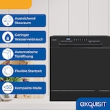 thumbnail of Exquisit Mini-Geschirrspüler, Tischspülmaschine, 55 cm breit, spülmaschine klein, ECO-Modus, GSP5508-030D schwarz