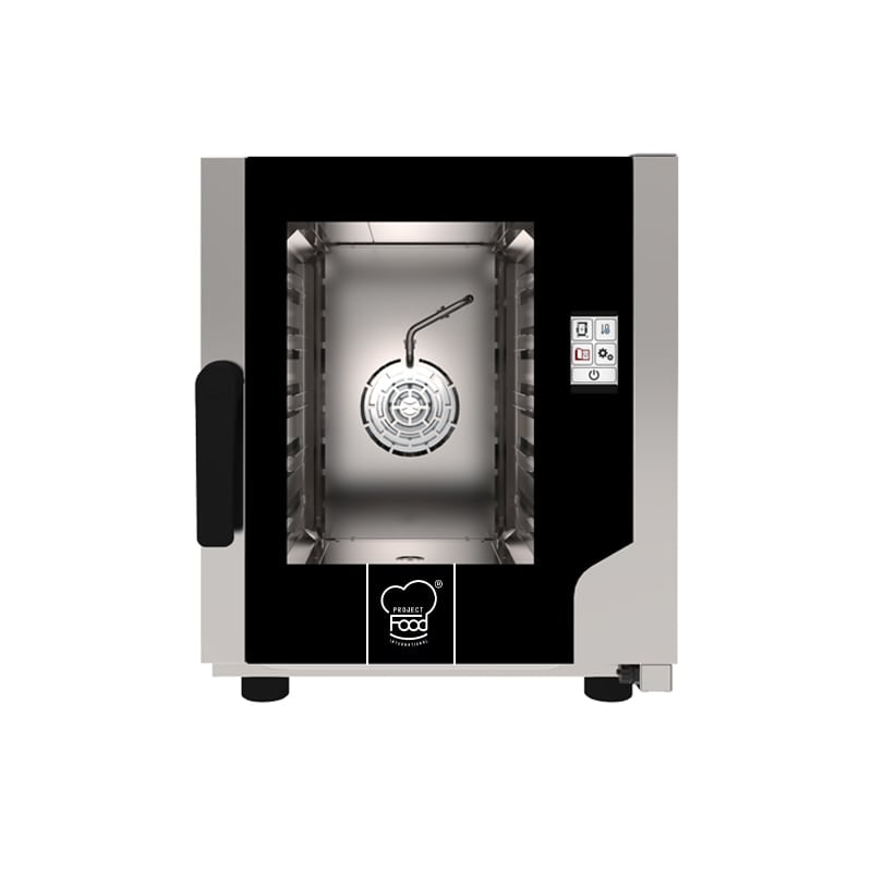 Forno elettrico ventilato per 5 teglie GN 2/3 a convezione con vapore - comandi touch