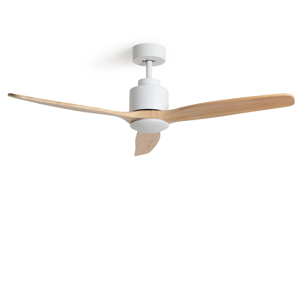 LEDKIA LIGHTING Ventilador de Techo con luz Silencioso DC Merion Madera Clara Mando a Distancia Grande (más de 20 m²) 132 cm Blanco