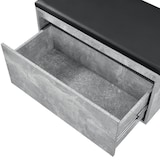 thumbnail of HELLOSHOP26 - Banco zapatero de diseño con cajón mueble recibidor con asiento acolchado elegante zapatero para 3 pares tablero de partículas