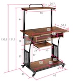 thumbnail of tectake Mesa de escritorio Fife 80 x 65,5 x 130,5cm  Madera Industrial Oscura, Rústica