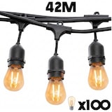 thumbnail of Lumisky Guirlande connectable MAFY 100 ampoules E27 42M PVC Noir