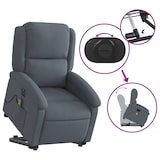 thumbnail of vidaXL Massagesessel mit Aufstehhilfe Elektrisch Dunkelgrau Samt
