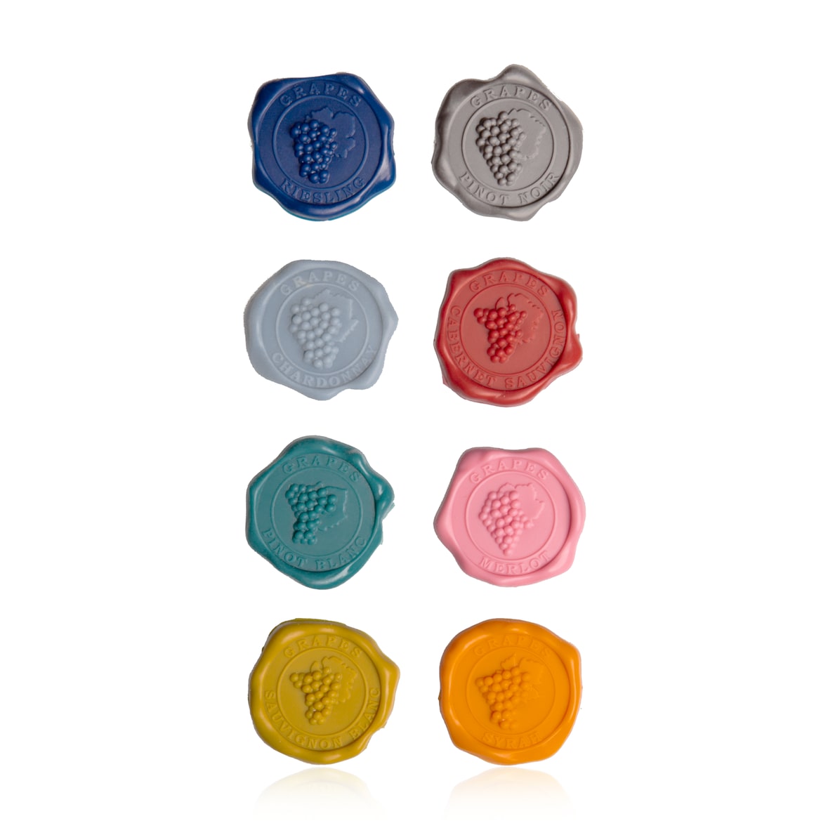 Vacu Vin marcadores de copas Classic, set de 8.Compra mínima 2 uds.