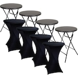 thumbnail of BRASQ Statafel Set van 4 Zwart ø80 x 110cm - Inclusief 4x Statafelrok - Bartafel - Vouwtafel - Inklapbaar - kunststof en metaal voor binnen en buiten