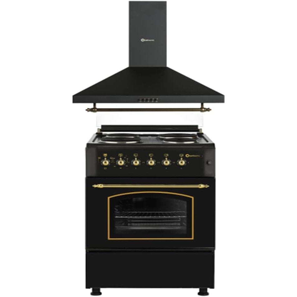 Solthermic Combo Pack Negro Rústico Cocina Eléctrica + Campana De 60