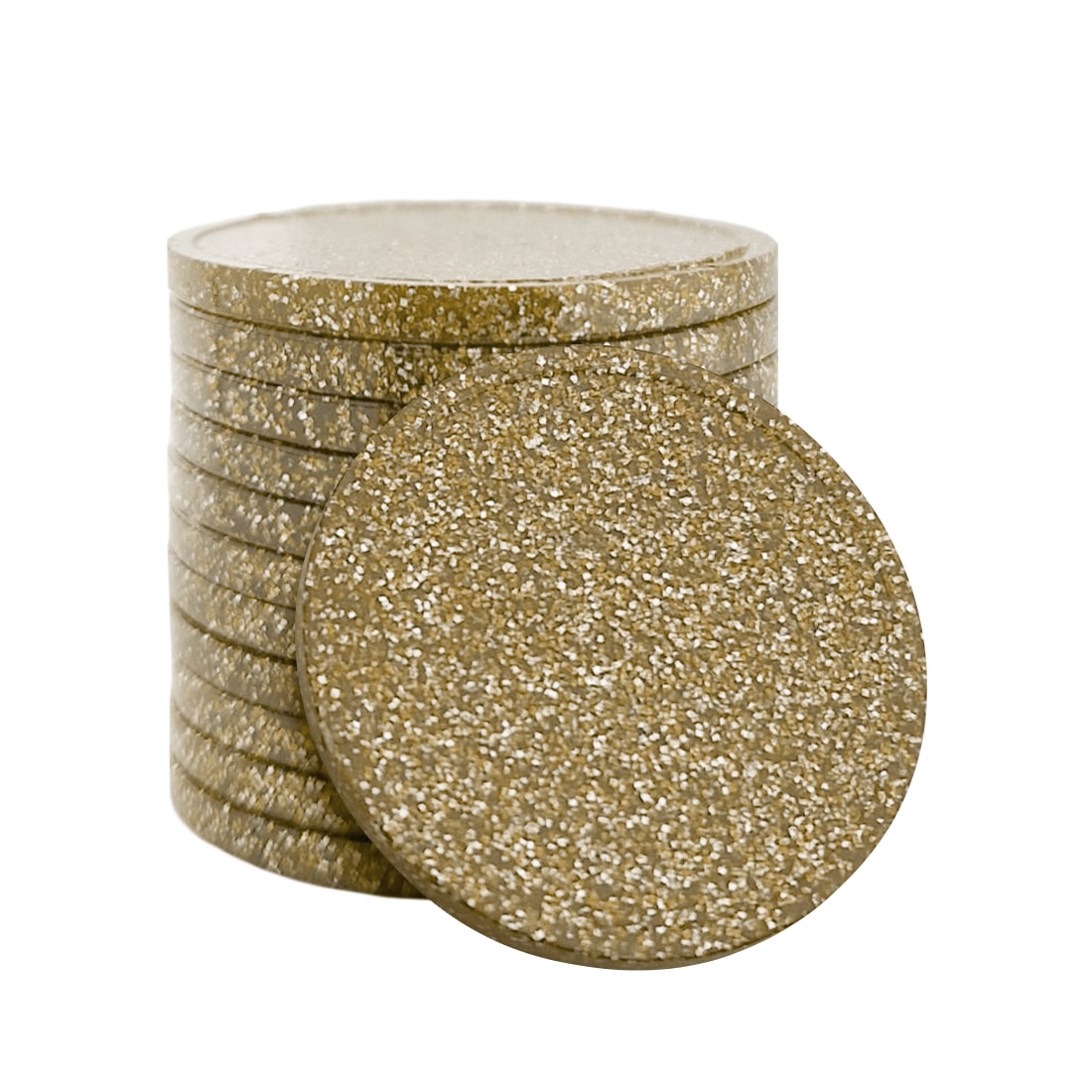 CombiCraft Wertmarken Chips oder Pfandmarken Ø29mm mit Glitzer Gold - pro 100 Stück