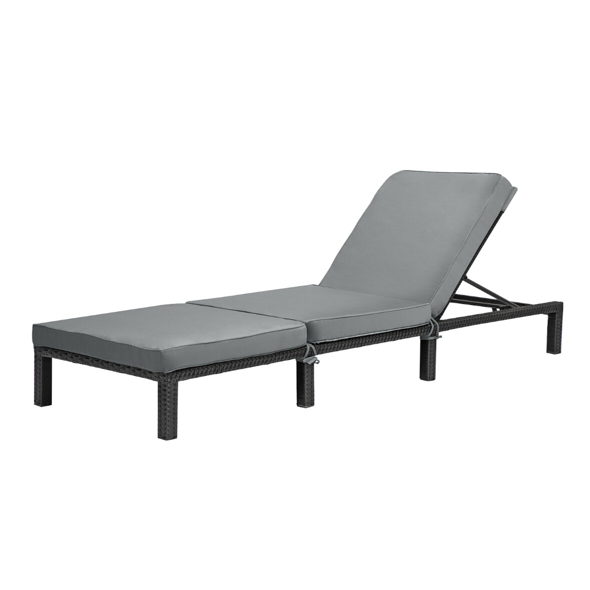 SVITA PEACH Gartenliege Sonnenliege Polsterauflage Klappbar Polyrattan Schwarz