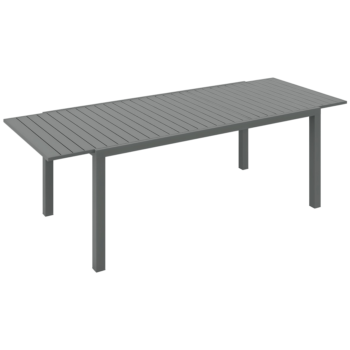 Mesa de jardín extensible mesa de comedor exterior mesa de terraza rectangular para 6 -8 personas con marco de aluminio carga 50 kg 180/240x94x73 cm