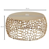 thumbnail of Couchtisch Metall Gold 66x66x30 cm Sofatisch Aluminium Rund, Design Wohnzimmertisch mit Ast-Struktur, Kleiner Kaffeetisch Modern, Beistelltisch