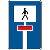 thumbnail of Schild Verkehrszeichen - Sackgasse für Fußgänger fr - 420x630x2 mm Aluminium 2 mm, RA1