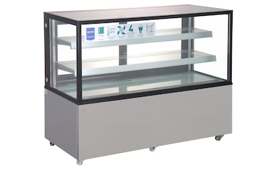 METRO Professional Fahrbare Kühlvitrine GCV1470, 151.5 x 67.5 x 121 cm, 510 L, silber/schwarz
