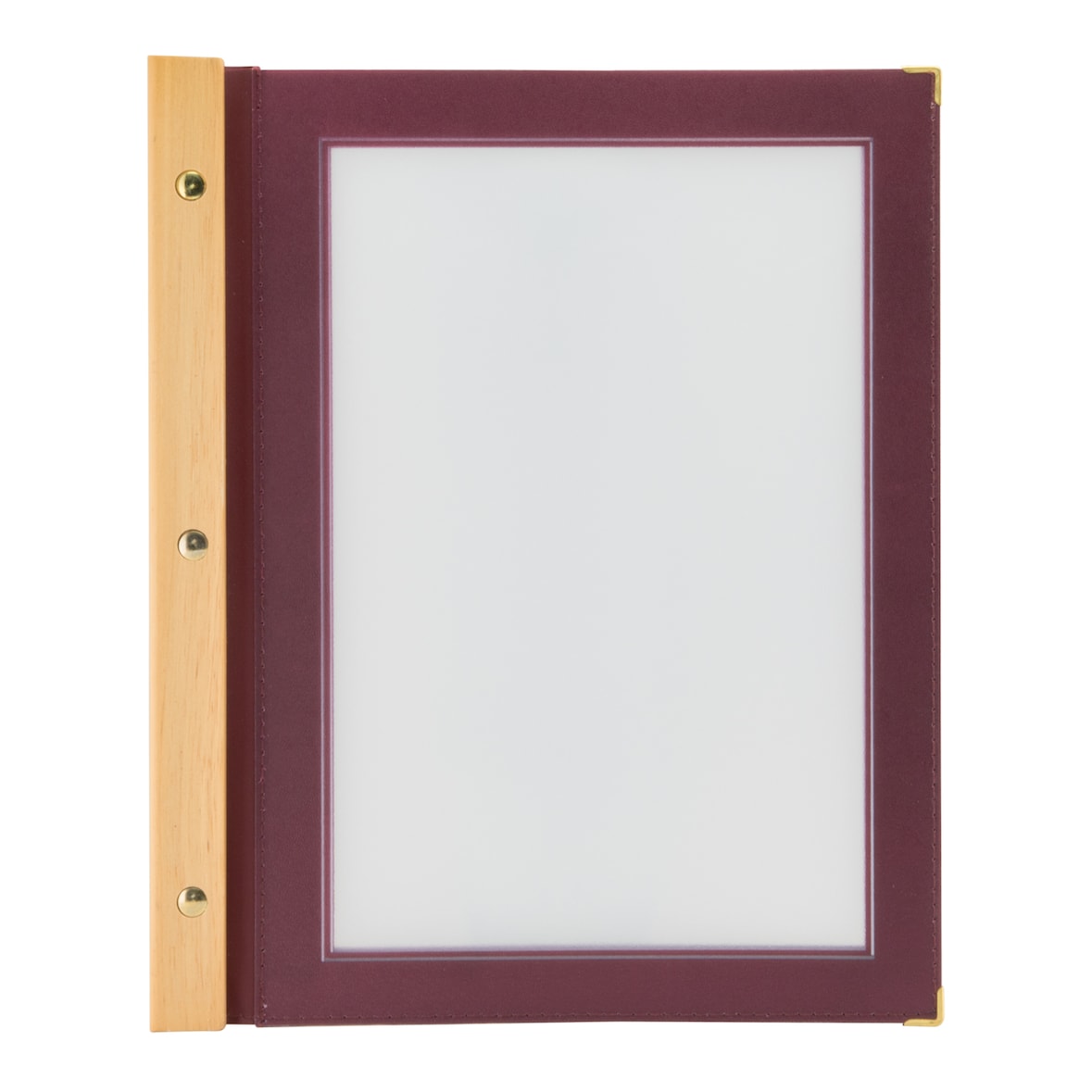 Securit® Menukaart A4 "Wood" - Bordeaux - 4 zijden