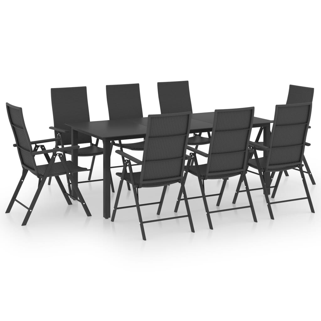Helloshop26 - 9-teiliges schwarzes Garten-Essset 02_0014122