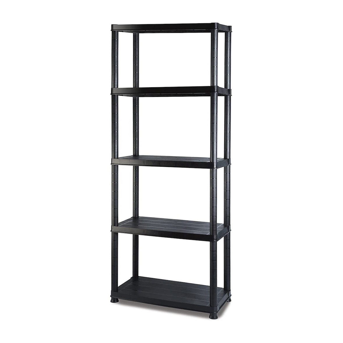 Estantería de Resina 5 Baldas Negra XL - 171x61x31 cm - Capacidad 125kg - Estructura de Plástico Alta Resistencia para Almacén y Garaje