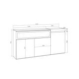 thumbnail of Credenza, Mobile, Cucina, Madia, mobile ingresso, 150x35x75cm, 3 Porte, Camino elettrico, Stile moderno, Nero _ 67_3