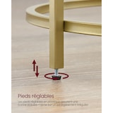 thumbnail of Helloshop26 - Mesa de centro redonda com tampo de vidro temperado 84 x 84 x 45,5 cm estrutura de metal dourado mesa de 12_0007458