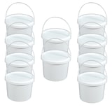 thumbnail of Eimer Deckel lebensmittelecht 3,3 L Liter leer weiß Henkel Kunststoff Set 5 Stück