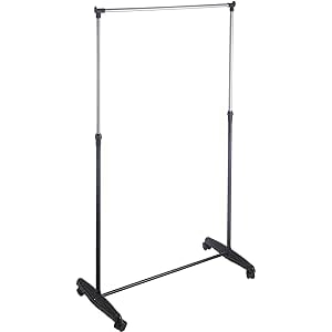 King Home Stender Appendiabiti Acciaio 80x43x90/160h cm Altezza regolabile Nero