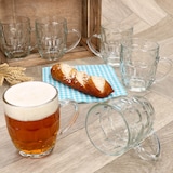 thumbnail of 6x Dijon Bierkrug 200 ml Relief Henkel Bierhumpen 0,2 L Glas Bierseidel