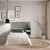 thumbnail of Kopfteil und Nachttische, Bettrücken, Stauraum, 133x107x3 cm, Bett 80,90,110 cm, Paneele, Modern style, Zementgrau - 465_1