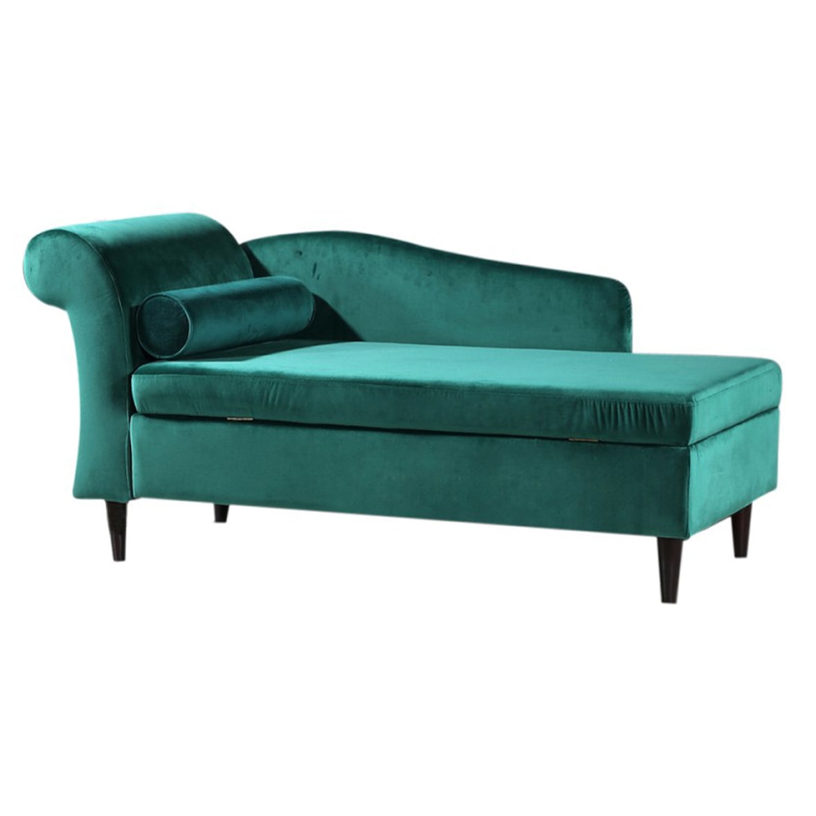 KAWOLA tumbona tapizada SARAH otomana recamiere tela verde 163x77x73cm