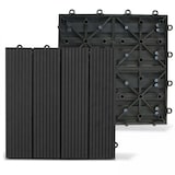 thumbnail of 8er-Set Klickfliesen aus dunkelgrauem Kunstholz