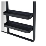 thumbnail of Miroir d'entrée en métal noir 90x80cm - avec rangement et patères