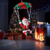thumbnail of Weihnachtsdeko Santa Claus, Weihnachtsmann, mit buntem LED-Fallschirm, außergewöhnliche Weihnachtsdeko mit bunten LEDs, 8 h Timer, Raburg