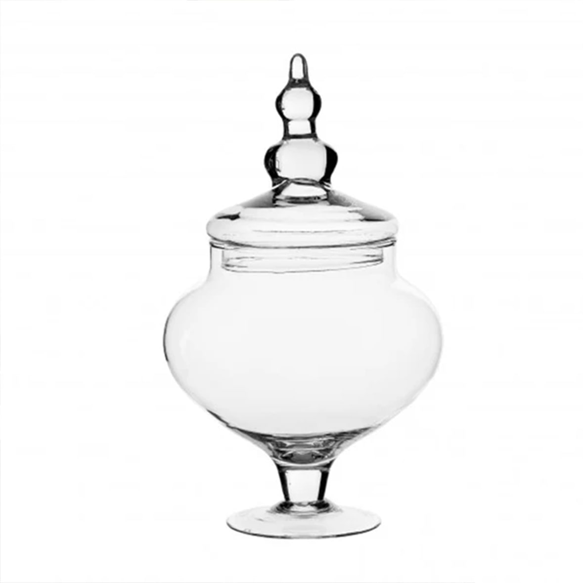Vaso Potiche Maria in Vetro Trasparente con Coperchio cm 17x30h - Ottima Qualità Elegante