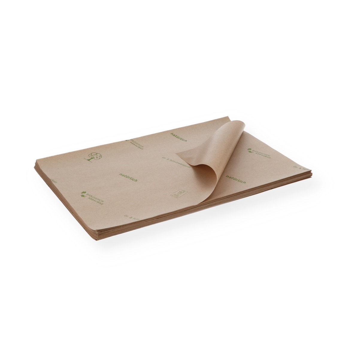 Nette 12,5 kg Bio-Einschlagpapier braun fettdicht und nassfest 25 x 37,5 cm