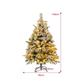 thumbnail of COSTWAY Árbol de Navidad artificial de 136 cm con nieve e iluminación, árbol de Navidad con 150 luces LED blancas cálidas