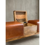 thumbnail of Retro Sitzbank, Echtes Leder, Holzbeine, 120 cm - Stilvoll & Komfortabel mit Stauraum. 120x29x53 cm | Kadima Design