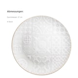 thumbnail of MÄSER Teller flach 27 cm 4er Set, Traditional Tiles weiss, 581181