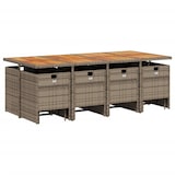 thumbnail of vidaXL 13-tlg. Garten-Essgruppe mit Kissen Grau Poly Rattan