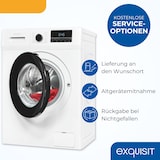 thumbnail of Exquisit Waschmaschine 8kg, Energieeffizienzklasse A, max. 1400 U/Min, Schnellprogramm, Aquastop, ECO, 16 Waschprogramme, WA58014-340A weiss