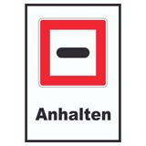 thumbnail of Anhalten Schild mit Symbol und Text Stopp A1 (594x841mm)