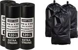 thumbnail of 3 Rollen Müllsäcke Typ 70 – 70×110 cm – 120 Liter – Extra Strong – 3 Rollen à 15 Stück (45 Stück) – LDPE – Beton Schwarz – Reißfest & Durchstoßfest